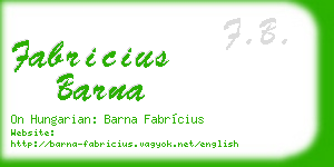 fabricius barna business card