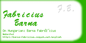 fabricius barna business card